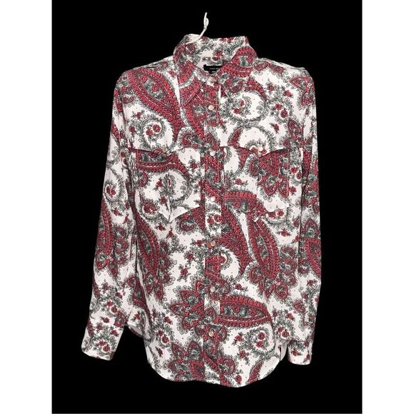 NEW WITH TAGS Isabel Marant Paisley Print Long Sleeve Button-Up Top Size: S | US - Picture 2 of 15